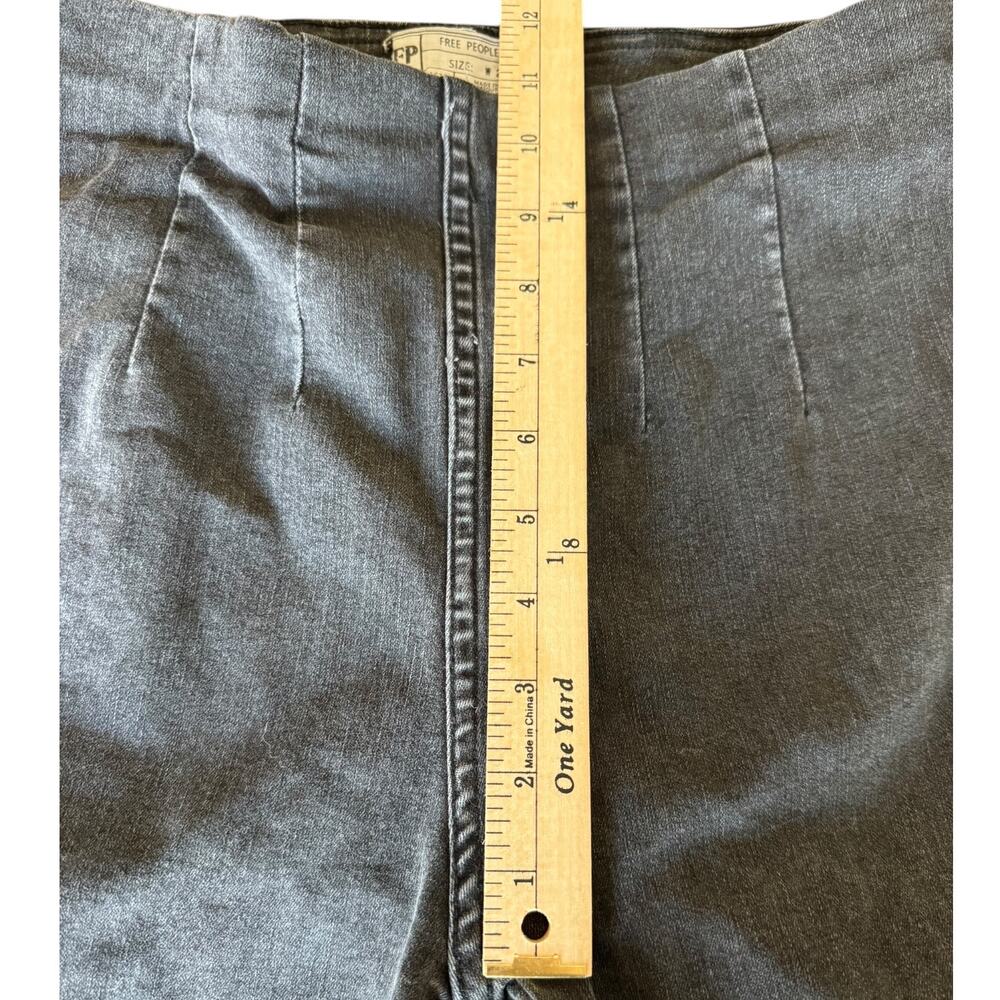 Free People Pull On Jeans W29 Ultra High Rise Cropped Flare Black Boho - Picture 5 of 9